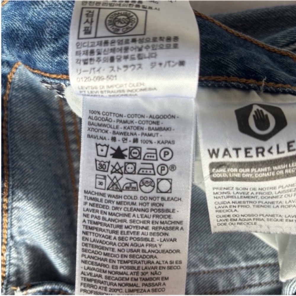 Levis Wedgie High Rise Shorts Cutoff Classic Denim Cotton Medium Blue Size 26 - Picture 9 of 11